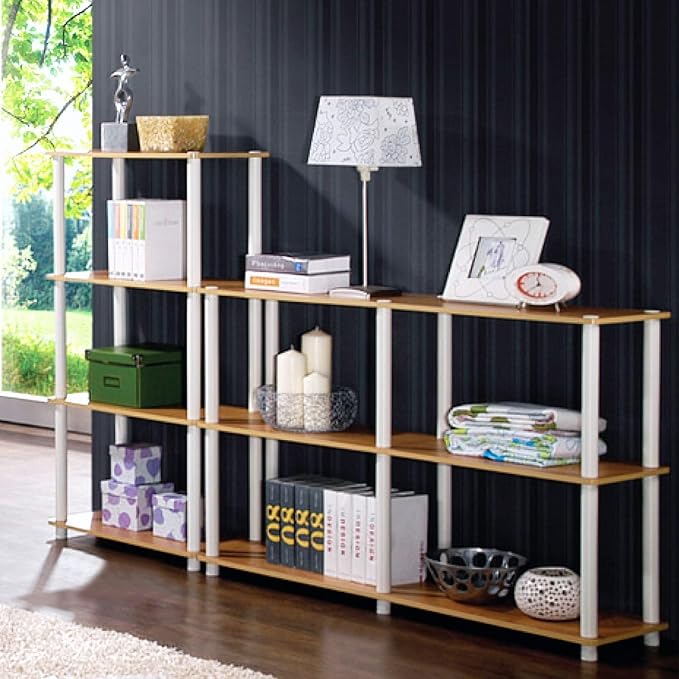 Furinno Turn-N-Tube 4-Tier Multipurpose Shelf Display Rack, Round Tubes - Image 9