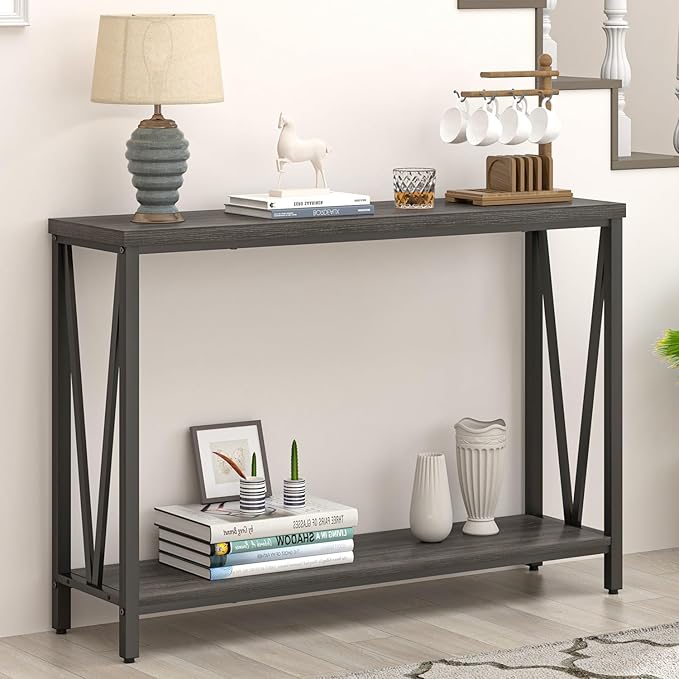 FOLUBAN Console Table for Entryway, Modern Sofa Table Behind Couch, Narrow by FOLUBAN