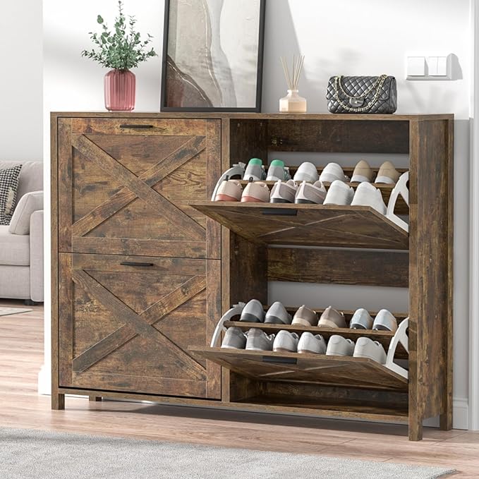 47" W Large Shoe Storage Cabinet by Unknown