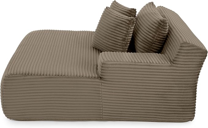 Oversized Chaise Daybed Lounge Sleeper Chair Sofa Bed Indoor, Fluffy Corduroy - Image 3