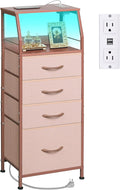 WLIVE 4 Drawer Dresser for Bedroom, Tall Night Stand Bed Side Table, End Table by WLIVE