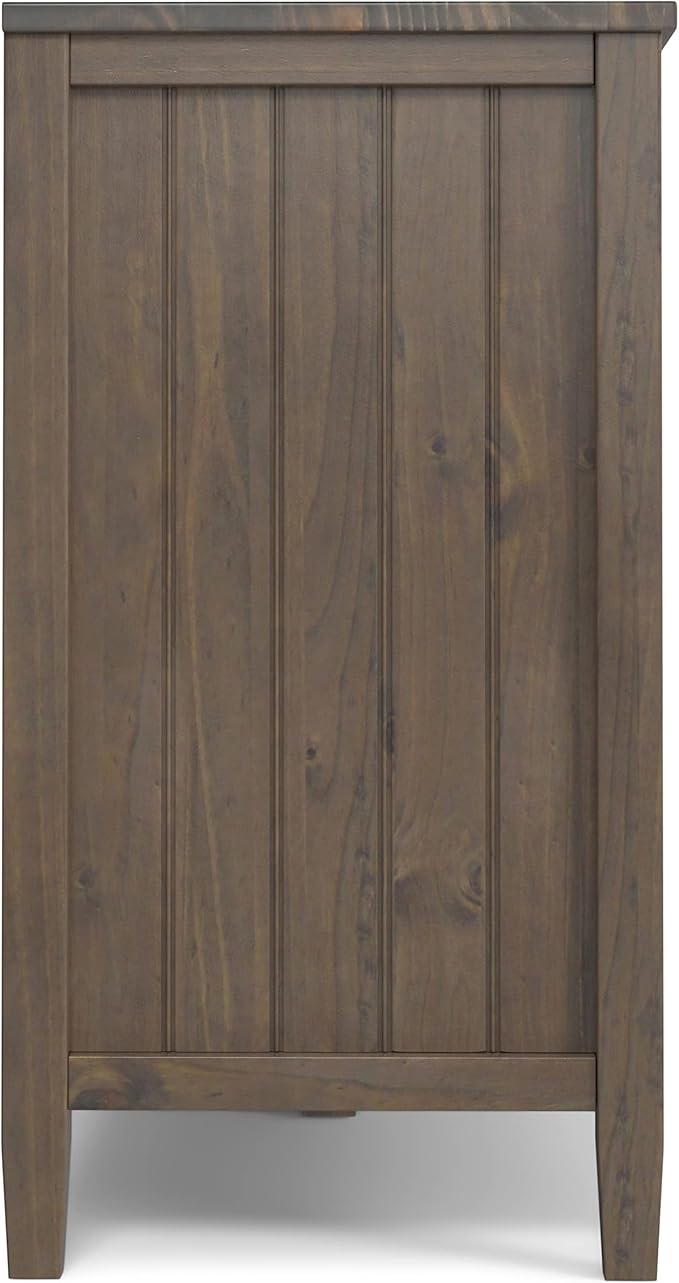SIMPLIHOME Lev SOLID WOOD 53 Inch Wide Contemporary TV Media Stand in Smoky - Image 7