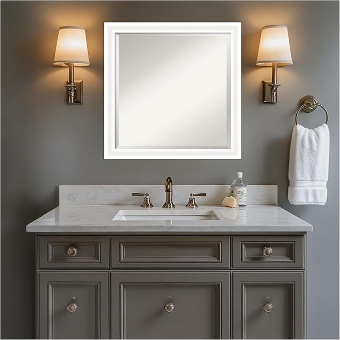 Amanti Art White Bathroom Mirror - Image 7