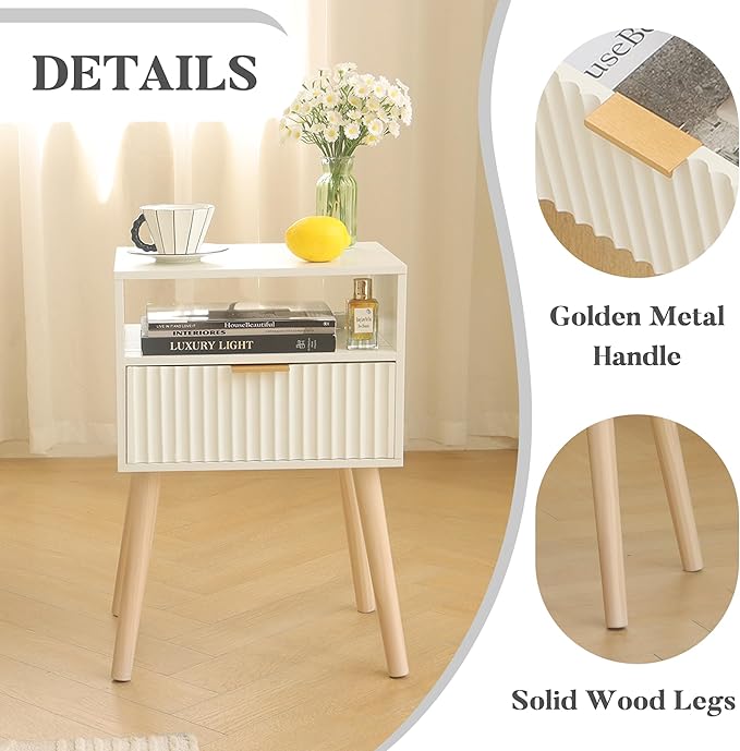 Night Stand, Fluted Nightstand - Image 4