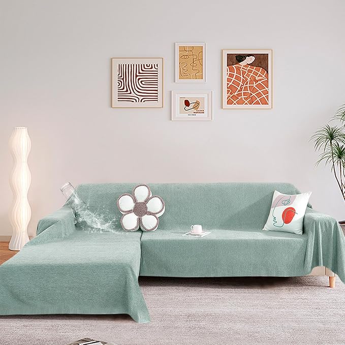STACYPIK 100% Waterproof Sea Green Sofa Covers, Couch Cover - Image 4