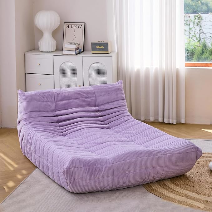 N&V Fireside Lounge Chaise Chair, Mid Century Armless Floor Lounger Sofa - Image 3