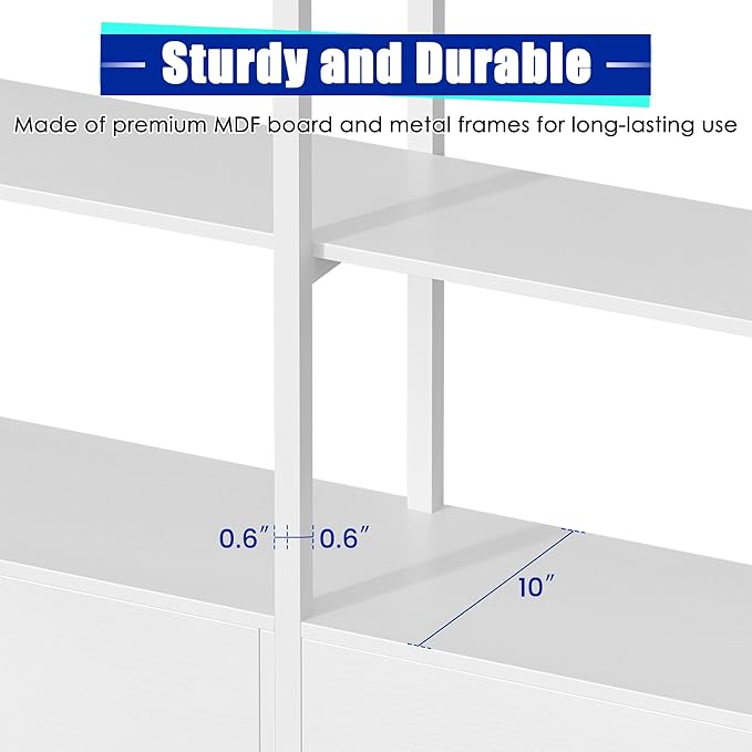 Triple Wide 5 Tier Tall Arched Bookshelf and Bookcase - Image 5