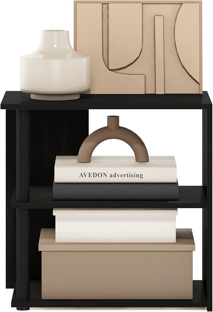 Furinno Romain 2-Tier End Table, Espresso/Black - Image 4