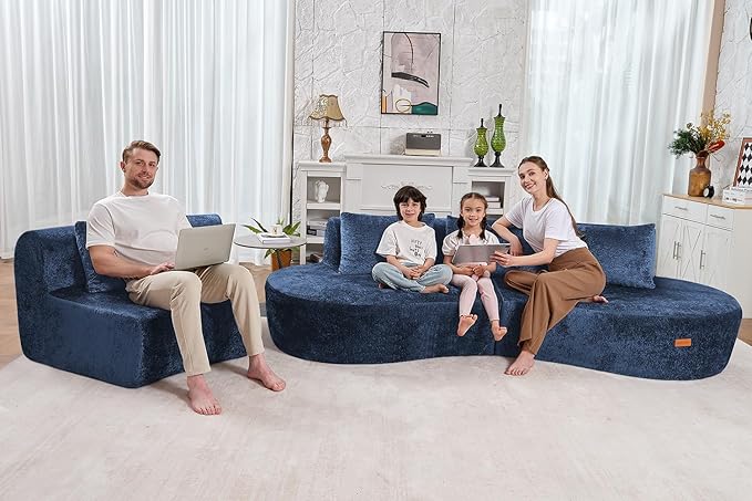 Homguava 130'' Modular Sectional Sofa, Curved Modern Sofa - Image 7