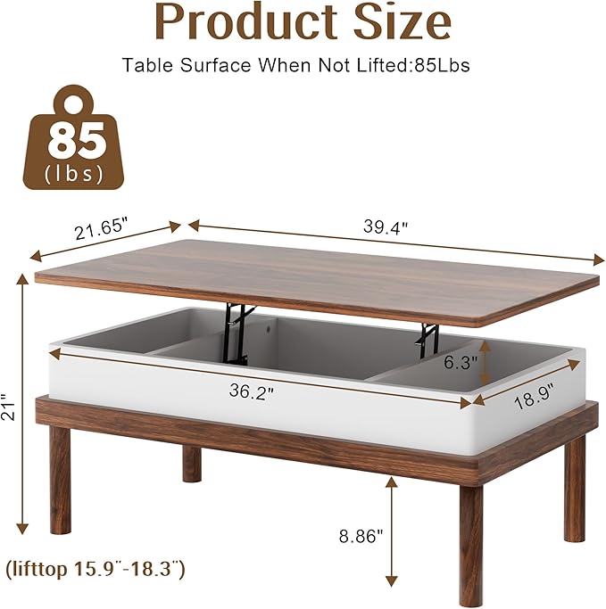 Shintenchi Coffee Table, Lift Top Coffee Table - Image 2