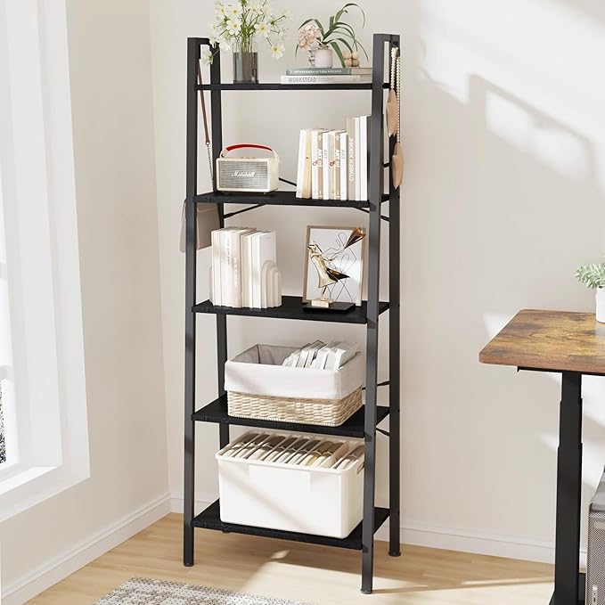 Ladder Shelf, Bookshelf Bookcase, Freestanding Corner Storage Shelve by Hzuaneri