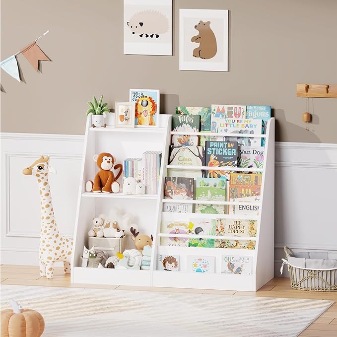 Lkeiyay Kids Bookshelf and Toy Storage, Nursery Bookshelf, Single-Sided Book - Image 7