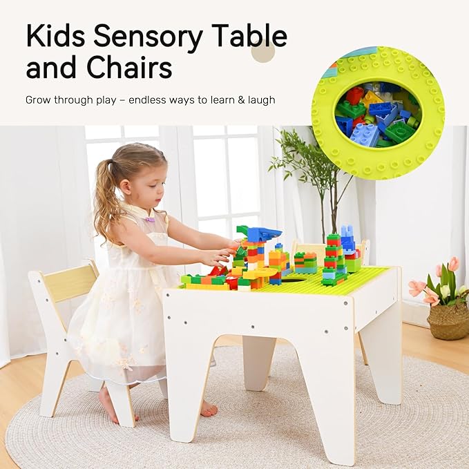 wingyz 4-in-1 Toddler Table and Chairs Set, Kids Play Tables - Image 4