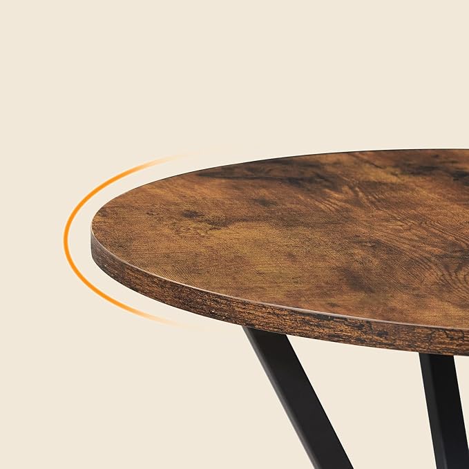Bar Table, Round High Top Pub Table, 36.2'' Tall Cocktail Table, Metal Frame - Image 8