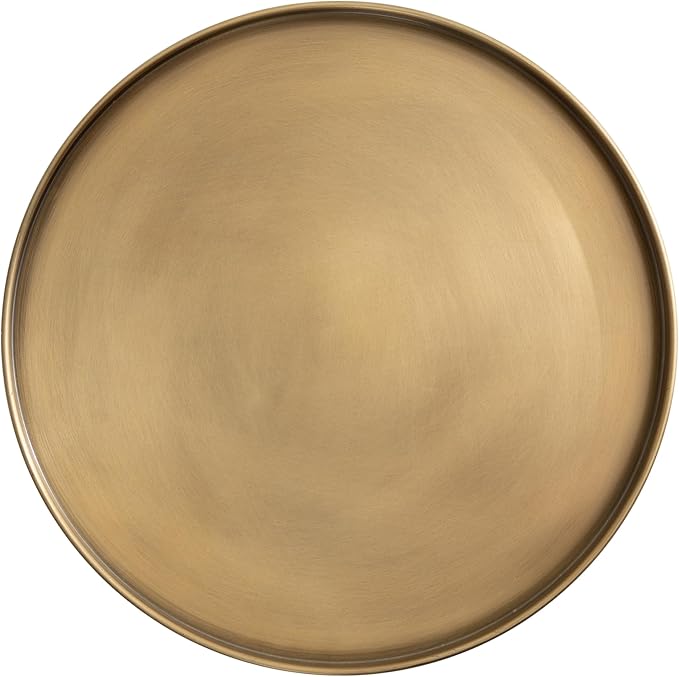 Kate and Laurel Tira Elegant Round Side Table, 14 x 24, Brass and Black - Image 8