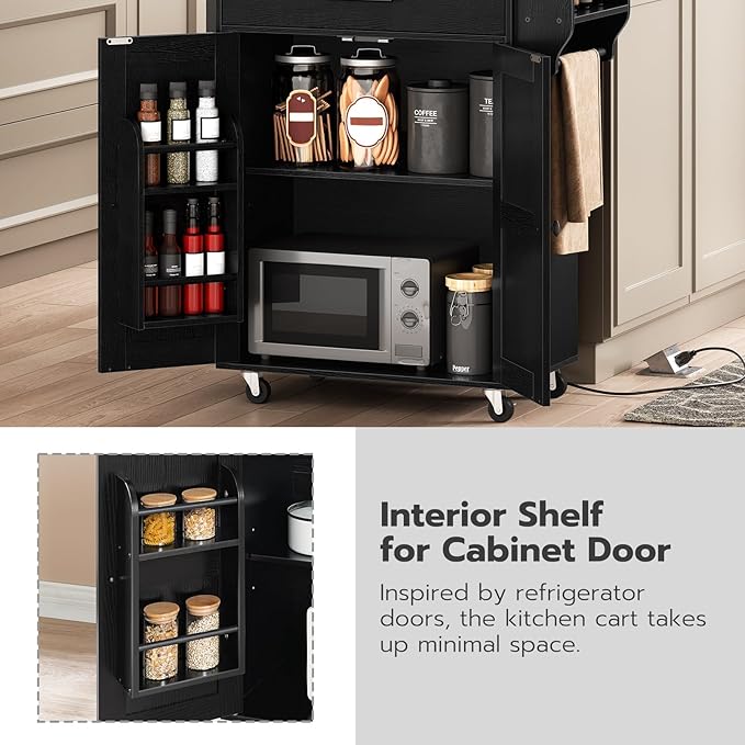 HOOBRO Kitchen Island with Power Outlet, Kitchen Island Storage Island with - Image 7