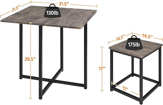 Yaheetech Industrial Dining Table Set - Image 3
