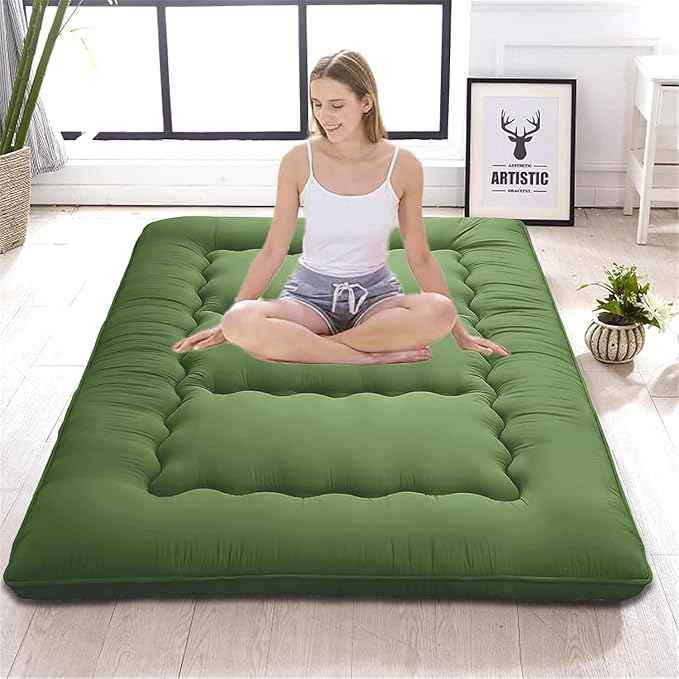 Japanese Floor Mattress, Roll Up Memory Foam Tatami Mat Easy to Store and by Unknown