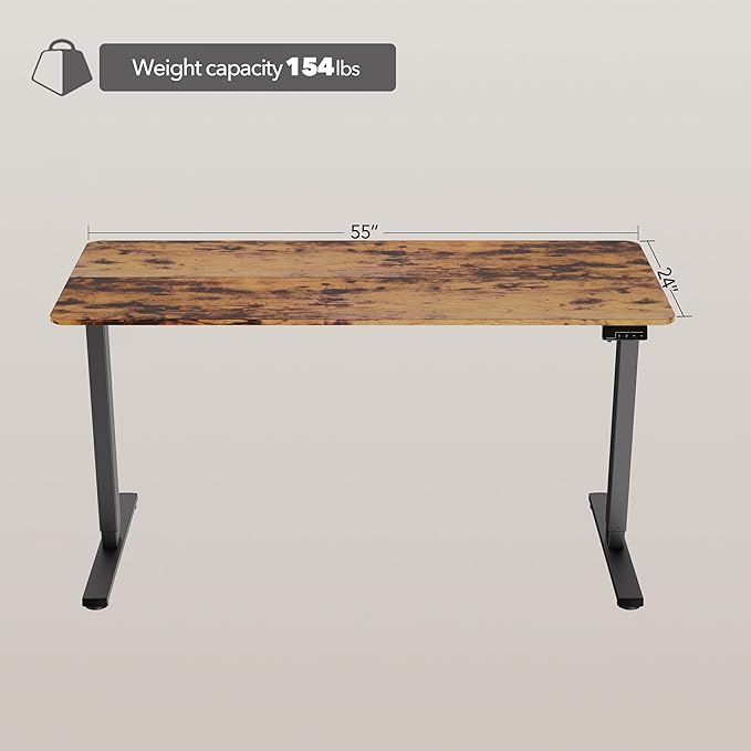 Electric Standing Desk Adjustable Height, 55x24 Inches Sit Stand up Desktop - Image 9