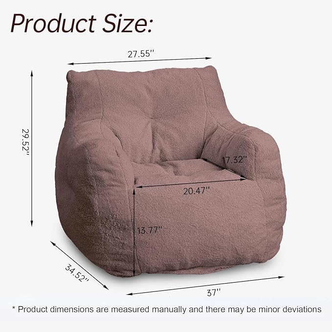 Recaceik Large Bean Bag Chairs, Tufted Soft Stuffed Bean Bag Chair - Image 2