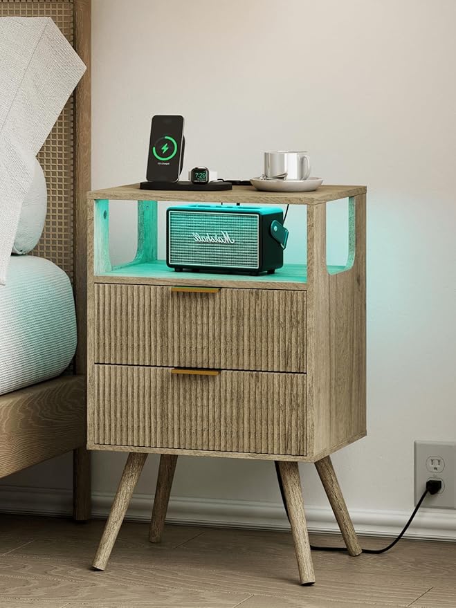 Nightstand, Modern Bedside Table by Leomonio
