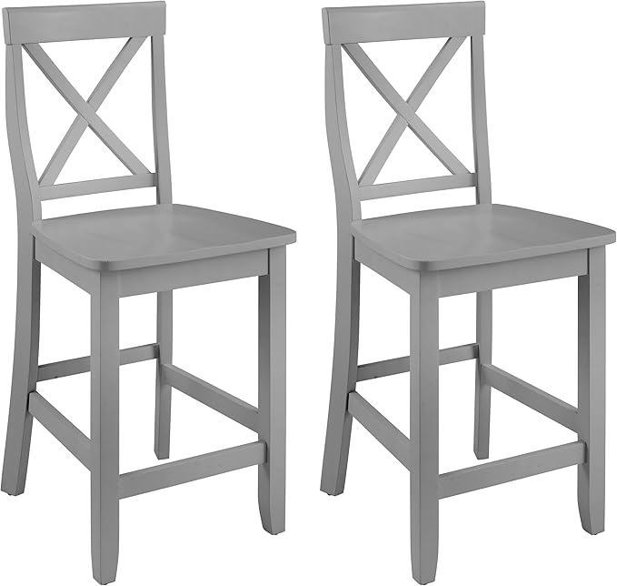 Crosley Furniture X-Back Wood Counter Height Bar Stools Set of 2 by CrosleyFurniture