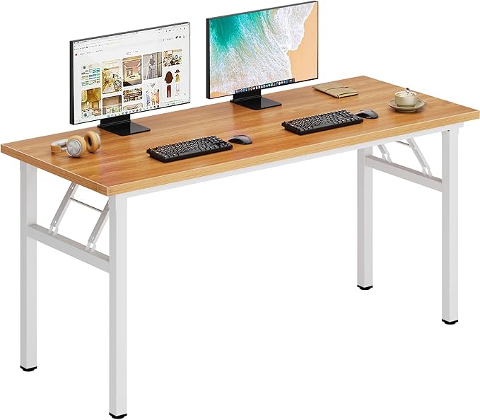DlandHome Large Computer Desk, Folding Desk, Decent and Steady Home Office by DlandHome