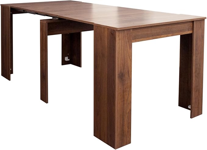 118" Extendable Dining Table for 6-10 Person, Wooden Folding Narrow Dining Room - Image 6
