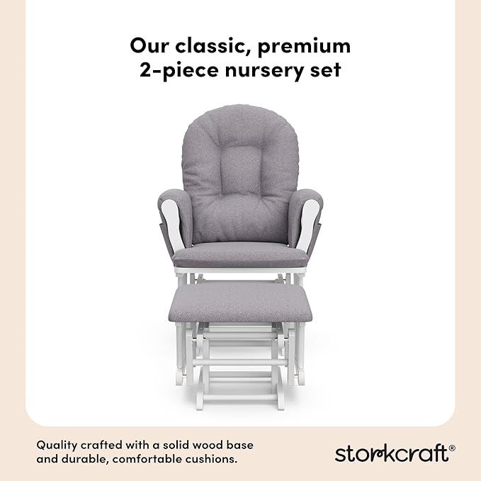 Storkcraft Premium Hoop Glider & Ottoman — GREENGUARD Gold Certified Nursery - Image 6