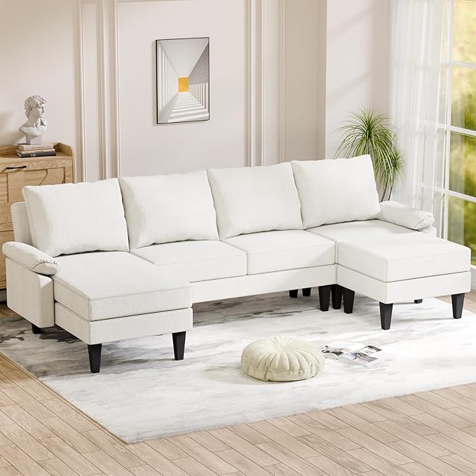 U Shaped Sectional Couch, Convertible Modular Sectional Sofa by FONTOI