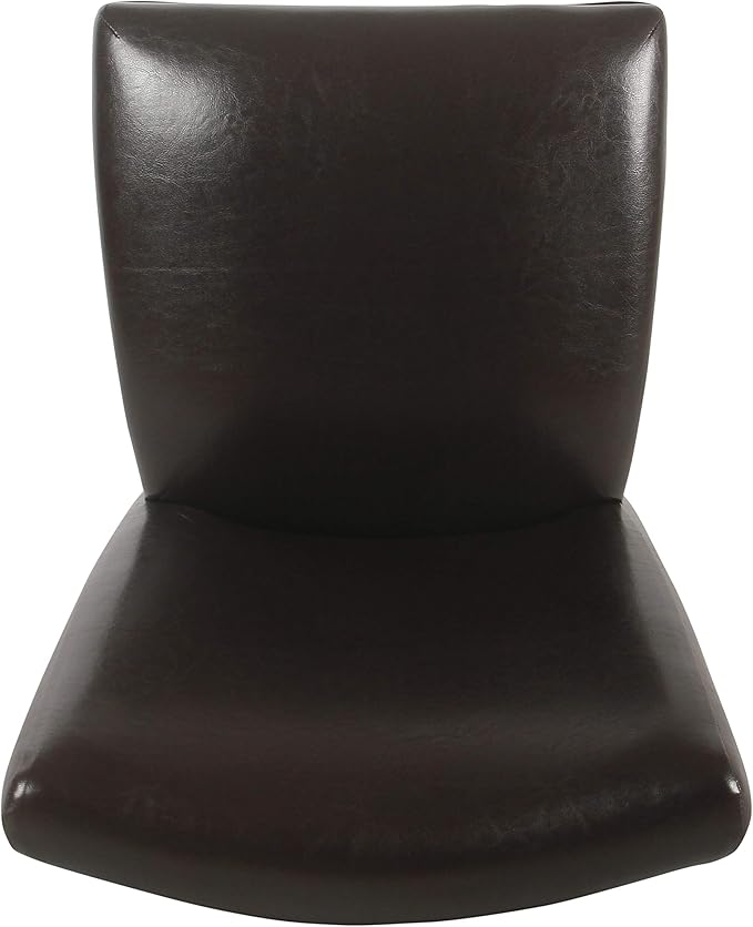 HomePop Parsons Upholstered Accent Dining Chair, Dark Brown Faux Leather - Image 13