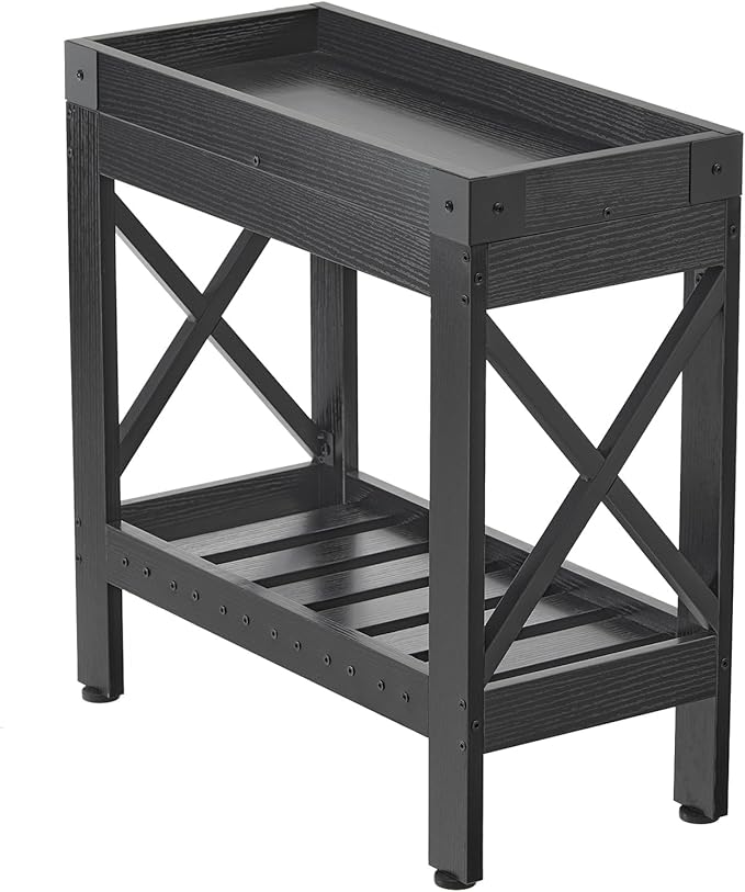Narrow Side Table, End Table, Sofa Side Table, End Table Nightstand by Zexvida