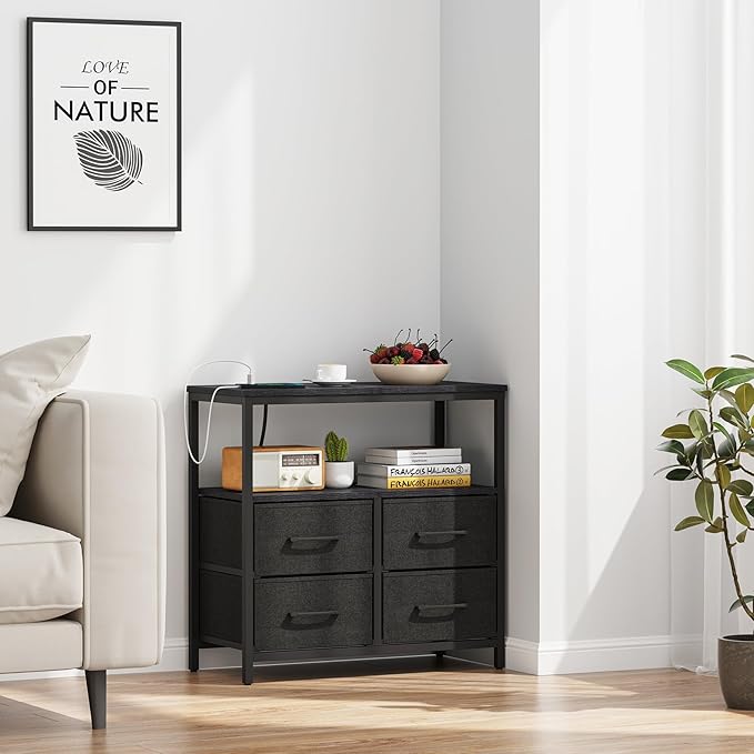 TUTOTAK Large Night Stand with Charging Station, Nightstand with USB and Type-C - Image 8