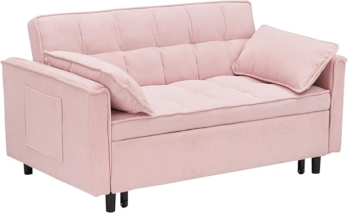Ball & Cast Convertible Sofa Bed, Loveseat Sleeper Sofa W/Pull-Out Bed - Image 7