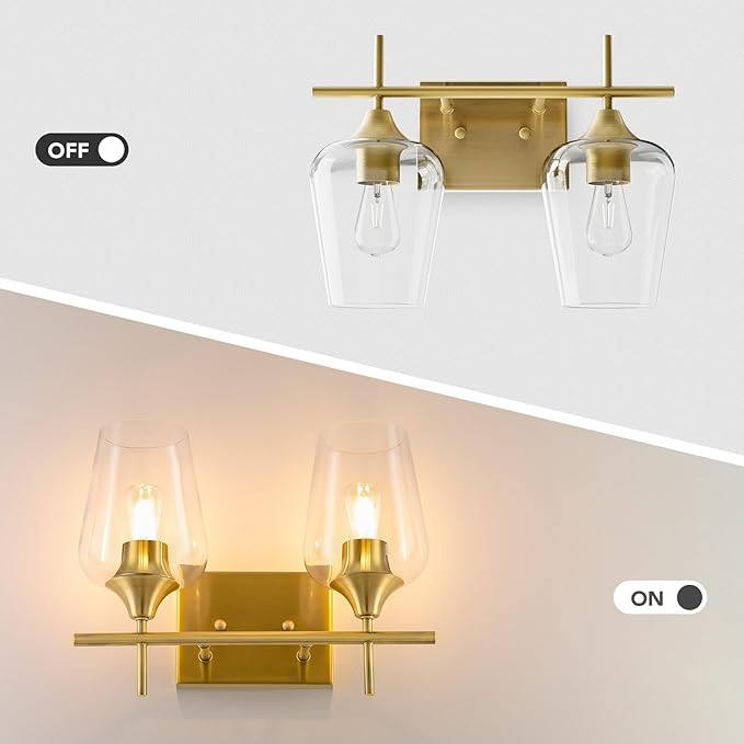 VONLUCE Bathroom Vanity Light, 2 Light Bathroom Light Fixture Over Mirror - Image 2
