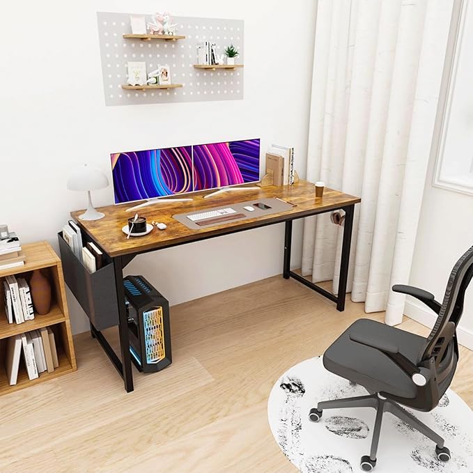 63 Inch Desk Office with Storage, Modern Simple Style Gaming Computer Table - Image 2