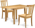 East West Furniture NDAV3-OAK-W 3 Piece Kitchen Table & Chairs Set Contains a by EastWestFurniture