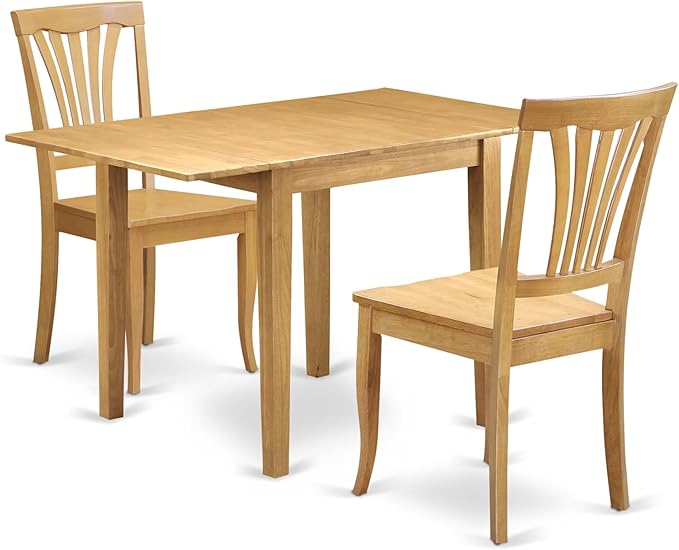 East West Furniture NDAV3-OAK-W 3 Piece Kitchen Table & Chairs Set Contains a by EastWestFurniture