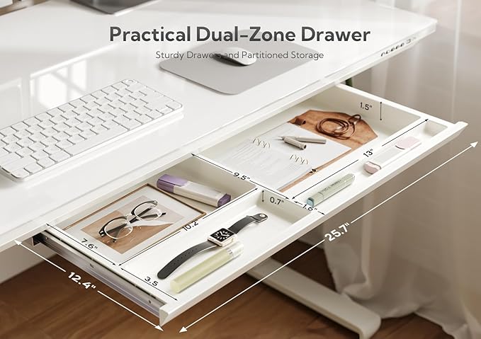 INNOVAR Wireless Charging Glass Standing Desk - Image 3