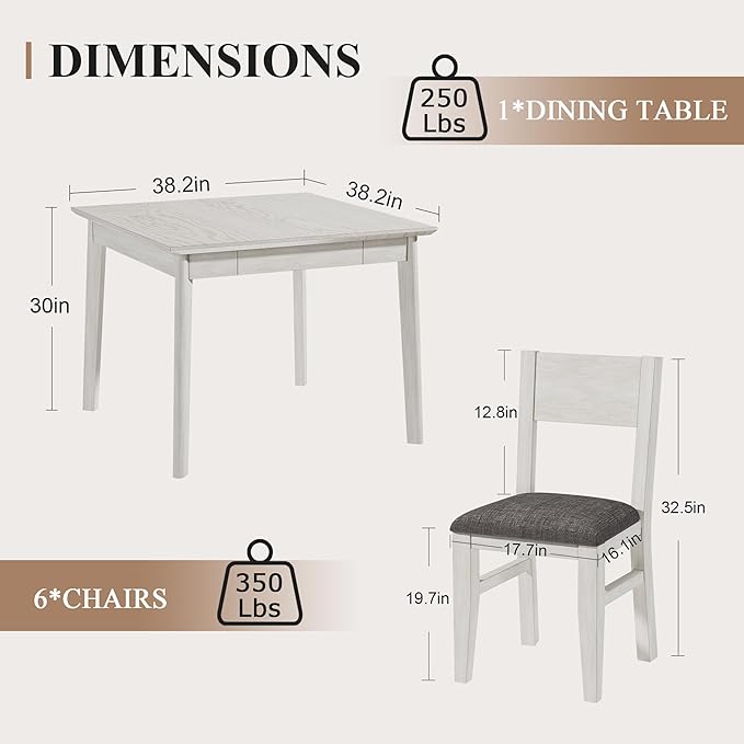 5-Piece Square Dining Table Set - Image 2