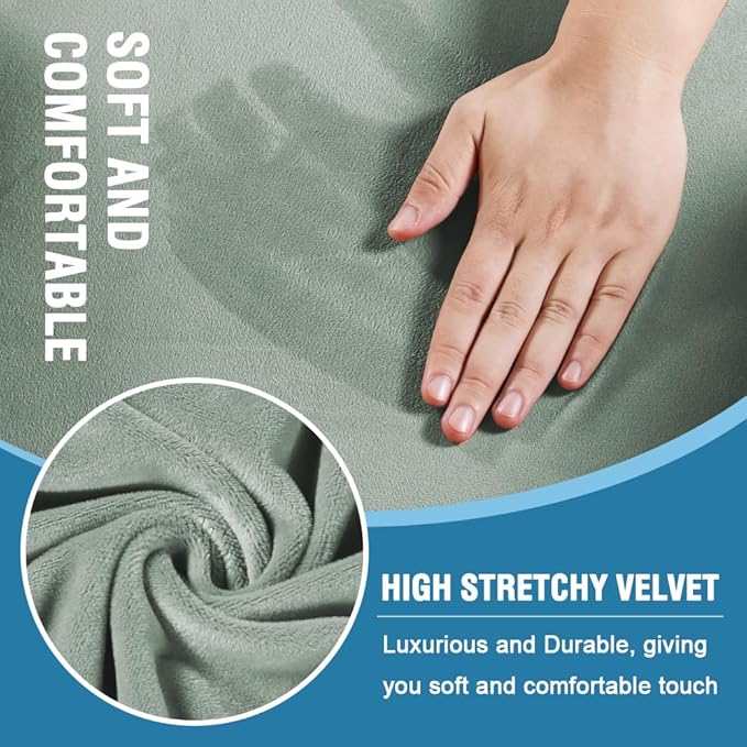 H.VERSAILTEX Sofa Cover 2 Piece T Cushion Armchair Slipcovers Thick Velvet - Image 3
