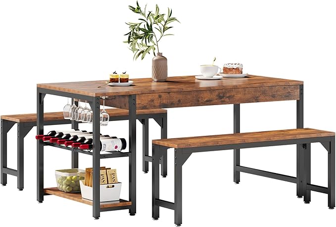 YITAHOME 63" 3 Piece Kitchen Dining Table Set - Image 7