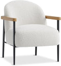 Garvee Modern Accent Chair, Wood Arms, Metal Frame & Adjustable Feet, Mid by Garvee