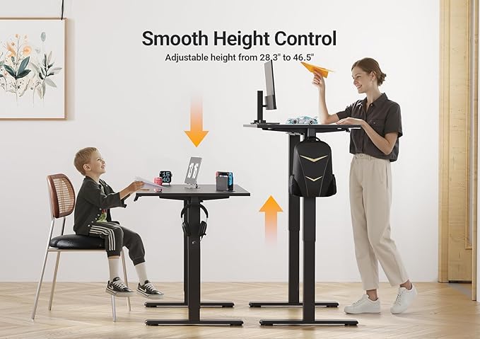 Seang Electric Standing Desk Adjustable Height, 55 x 24 Inch Sit Stand Desk - Image 4