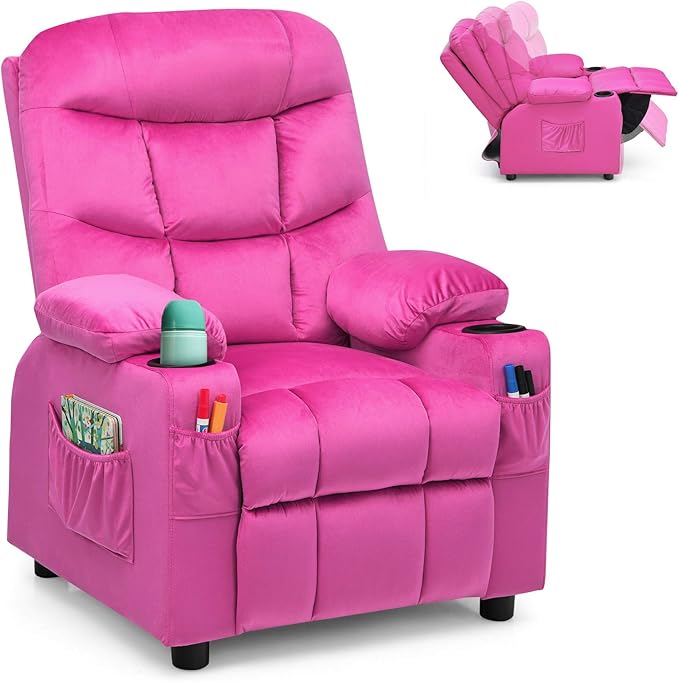 Costzon Kids Velvet Recliner Chair by Costzon