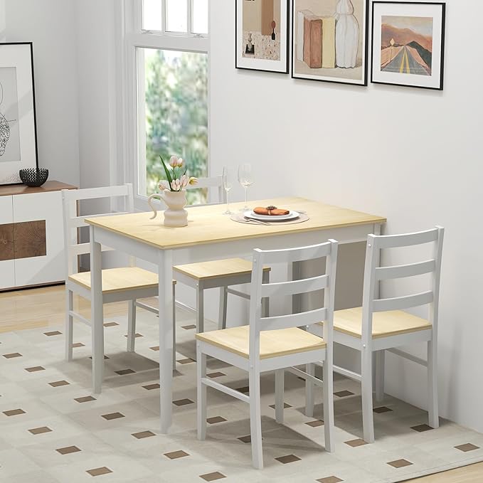 Giantex Dining Table Set for 4, Dining Room Table Set for 4, Breakfast Nook - Image 8