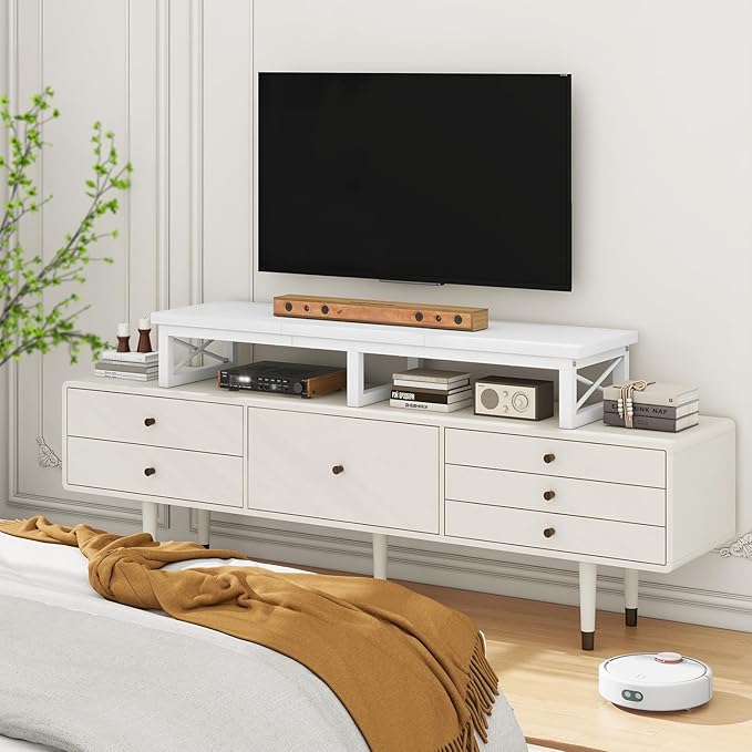 IBUYKE 45" Large TV Riser for 32-60 inch TV, Tabletop Short TV Stand - Image 4