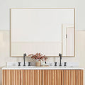 36x48 Inch Gold Bathroom Mirror, Copper-Free Aluminum Alloy Frame Vanity Mirror by LEDLUX