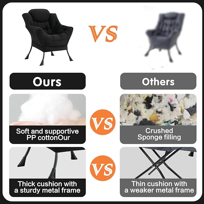 Lazy Chair, Reading Armchair, Large Modern Lounge Accent Chair, Leisure Sofa - Image 7