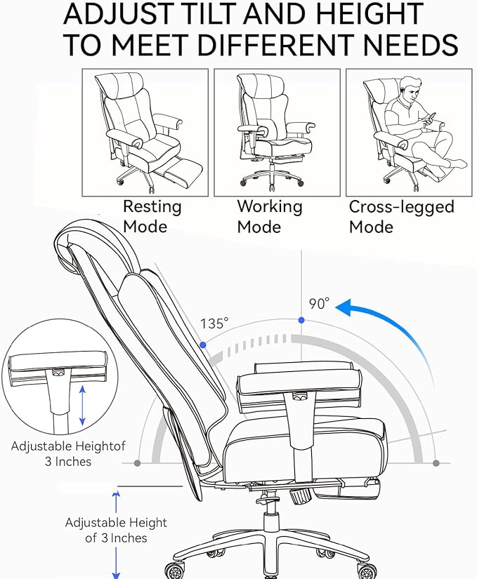 Big and Tall Ergonomic Office Chair 450LBS - Image 4